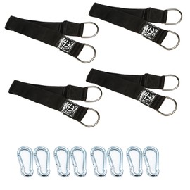 Fitness Health Fitness Gym Strap Workout - Extension for Suspension Training - Battle Rope Pole/Wall Anchor Attachment - Exercise Indoor/Outdoor Ground Workout Kit 4pc