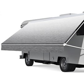 HBN RV Awning Fabric Replacement, 15'2" Fabric Length for 16' Awning, Heavy-Duty Vinyl, Weather Resistant, Universal Outdoor Canopy for RV, Trailer, and Motorhome Awnings - Gray Fade