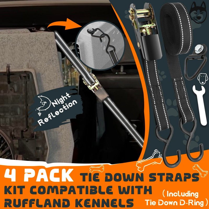 Terixe 4 Pack Tie Down Kit for Ruffland Kennel -