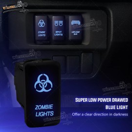 WSAYS Fit Toyota Tacoma 4Runner Tundra Blue "ZOMBIE LIGHTS" Push Botton Switch+Wiring