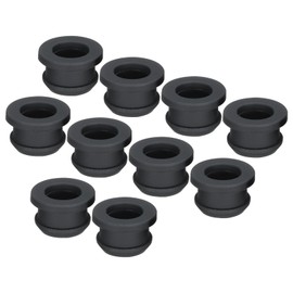 QUARKZMAN Pack of 10 Snap Rubber Grommet Connectors Mounting Diameter 19 mm ID 9 mm Seal Anti-Scratch for Electrical Box Cable Tube Black