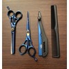 Blue and Black Barber Scissors Set Hair Cutting Scissors, Thinning