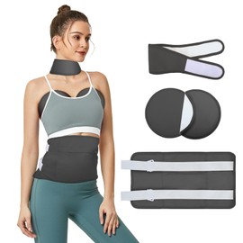 Viiotu 4 Pcs Castor Oil Pack Set, Adjustable Castor Oil Wrap Sets, Castor Oil Wrap Pad, Abdomen, Knees, Organic Castor Oil Pack (black)