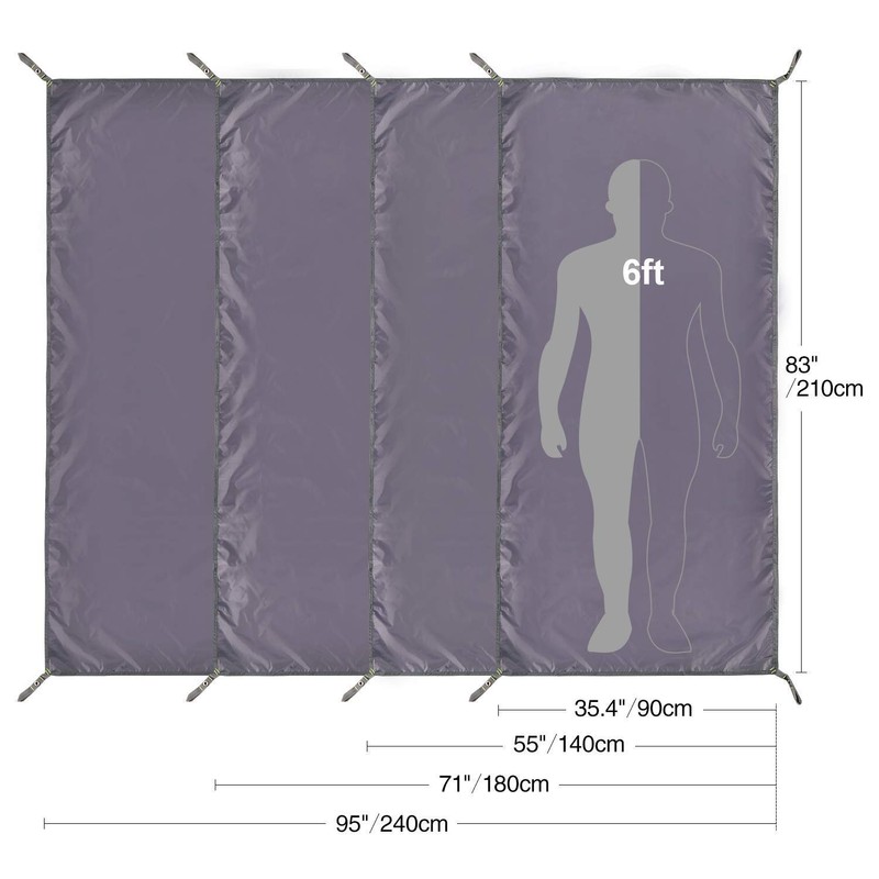 REDCAMP 90x210cm Large Waterproof Ground Sheet, Universal Heavy Duty Underlay