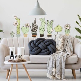 Kina UVCD0043 Wall Sticker Succulent Flowers Cactus Wall Decoration Living Room Kitchen Bedroom Entrance