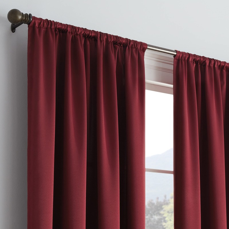 ECLIPSE Solid Thermapanel Modern Room Darkening Rod Pocket Window Curtain