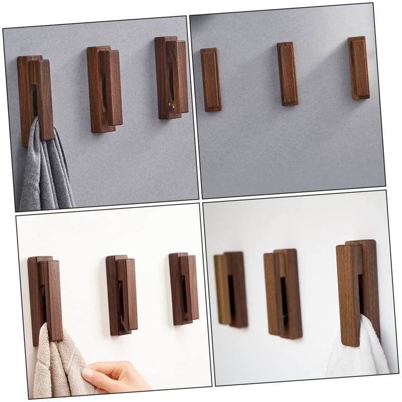 CAXUSD 1pc Solid Wood Over Door Coat Hanger Mounted Hooks