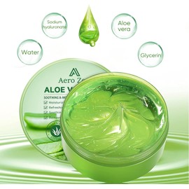 Aero Zen Paquete De 3 Gel De Aloe Vera Puro Para Rostro Y Cuerpo, Gel De Aloe Vera 98% Puro Para Piel, Cuero Cabelludo Y Cabello, Hidratante Facial De Aloe Calmante, Cuidado De La Piel