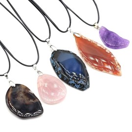 6pcs Natural StonesRed Agate Rose Quartz Amethyst Irregular Semi-precious Stone Necklace DIY Exquisite Necklaces Jewelry Gif
