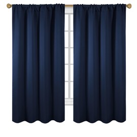 Diraysid Navy Blue Blackout Curtains for Bedroom and Living Room Thermal Insulated Room Darkening Curtains Drapes, 52 x 63, 2 Panels