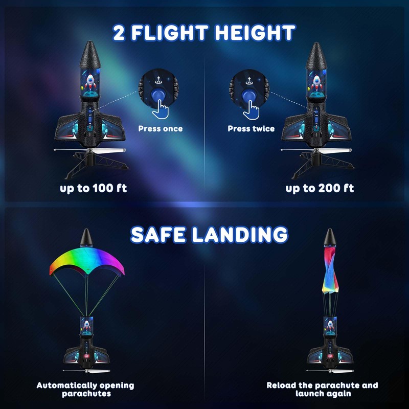 Rocket Launcher for Kids with Launch Set Up to 200