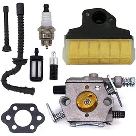 Carburetor Ignition Coil Kit for Stihl 021 023 025 MS210 MS230 MS250 Chainsaw Carb with 1123 160 1650 Air Filter Ignition Coil Fuel Line Tune Up Kit Replace Walbro WT286