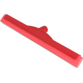 Carlisle 4156705 Spectrum Plastic Double Foam Rubber Hygienic Floor Squeegee, 18" Width, Red (Case of 6)