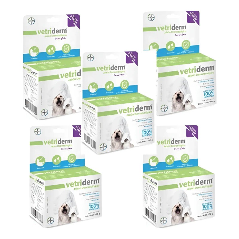 Vetriderm Jabon Dermatologico Avena 5 Pzas