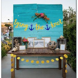 Laventy Set of 2 Tying the Knot Banner Nautical Bachelorette Banner Nautical Bachelorette Balloons Nautical Engagement Party Decor Nautical Bridal Banner