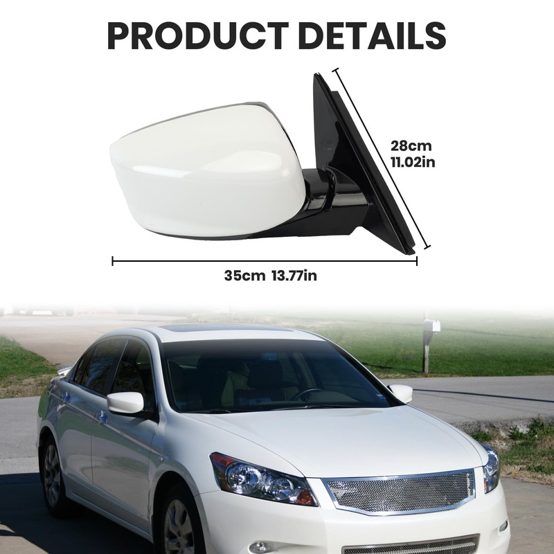 Right Passenger Side Mirror Compatible with Honda Accord 2008 2009
