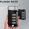 Pack of 3 Padlock Combination Lock, 4 Digit Lock with