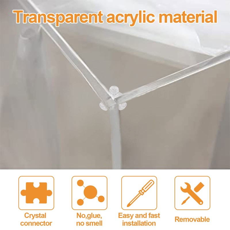 MOROBOR Acrylic Corner Bracket, 10pcs Clear 6-Hole Cube Joint Brace