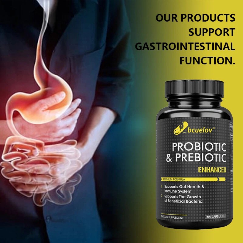 Bcuelov Probiotic and prebiotic capsules - promote gut health, immune