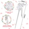 2 Pieces Rhinestone Pearl Flower Hair Stick Vintage Chinese Hair