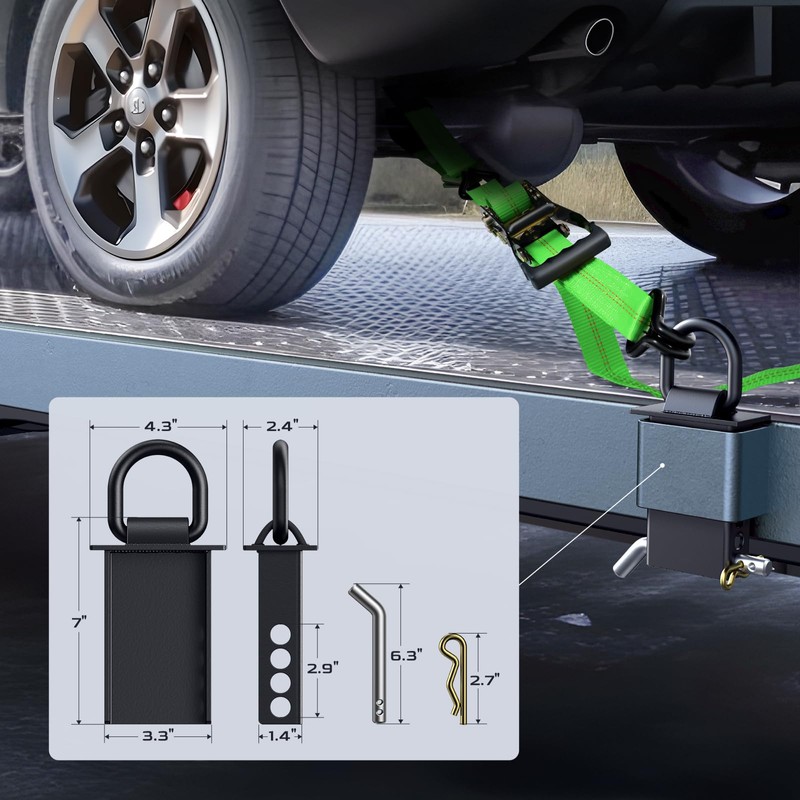 Trekassy Car Tie Down Straps for Trailers with Stake Pocket