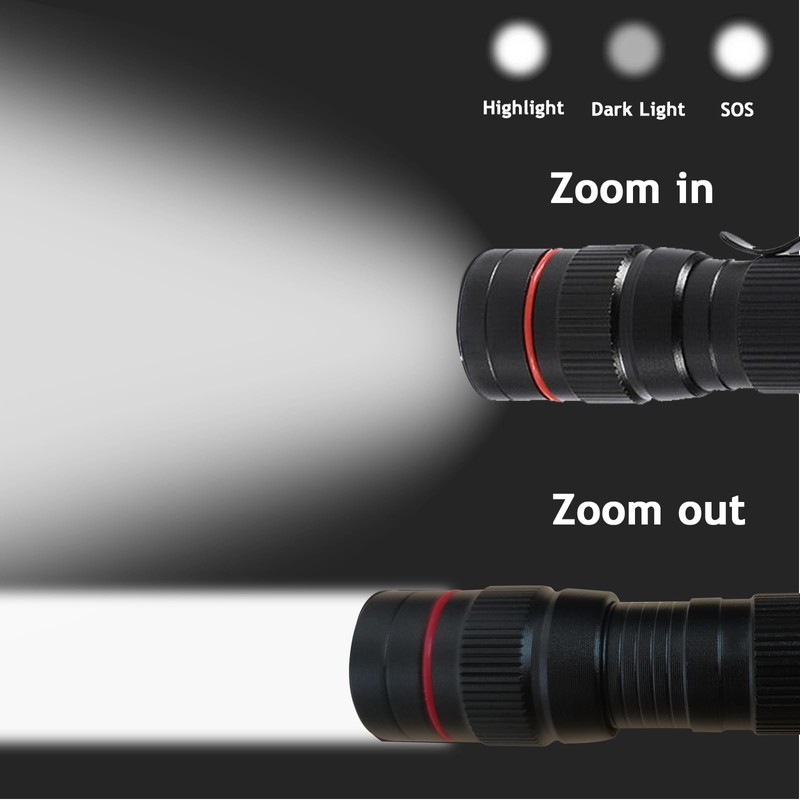 Wrrozz LED Flashlight Rechargeable 2 Pack, High Lumens Tactical flahlight,