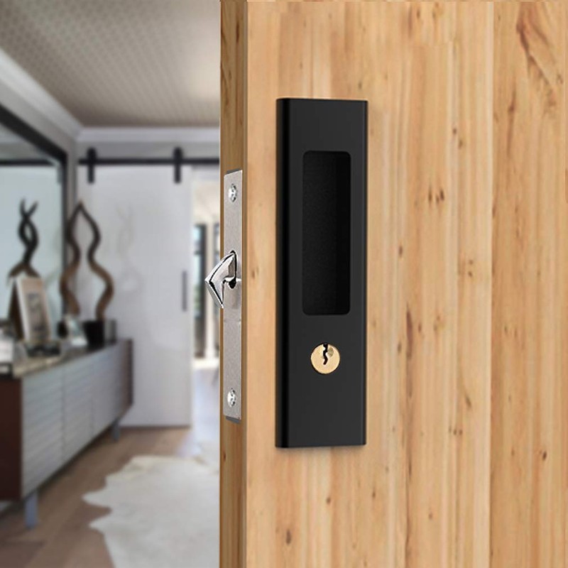 CCJH Privacy Pocket Door Lock Hardware with Key, Pocket Door