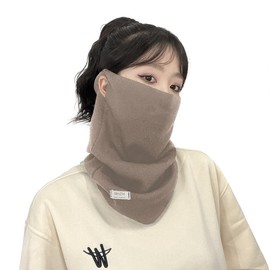 PIROXIS Women's Neck Warmer, Thermal Insulation, Over the Ear, Stable, Plain Pattern, For Those Who Do Not Want To Compromise Fashion, Face Cover, Neck Guard, Warm, High Elasticity, Small Face Effect,
