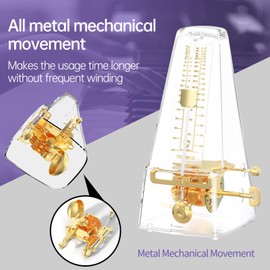 TERENCE Mechanical Metronome for Piano Guitar Violin Bass Drum and Other Musical Instruments Loud Sound and High Precision Track Beat and Tempo, Portable Metronome Gift Teaching for Beginners