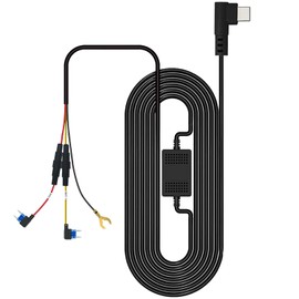 Hardwire Kit for K600 Dash Cam Front and Rear 4k+1080P,12ft Type C,Input12V/24V,Output 5V/2.5A.Dash Cam Hardwire Kit with Add A Circuit Fuses,Supports 24-Hour Parking Monitoring for Car DashCam