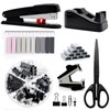 Black Office Supplies,UPIHO Black Desk Accessories,Stapler and Tape Dispenser Set