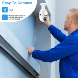 iMounTEK Light Bulb Camera, Security Cameras Wireless Outdoor, 1080P FHD Home Security Cameras, Light Socket Security Camera, 360 Motion Detection, Two-Way Talk, Night Vision (White)