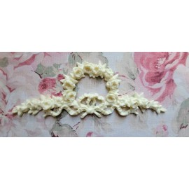 Bella Rosa Appliques New! Gorgeous Flexible Rose Wreath Center Furniture Applique Pediment