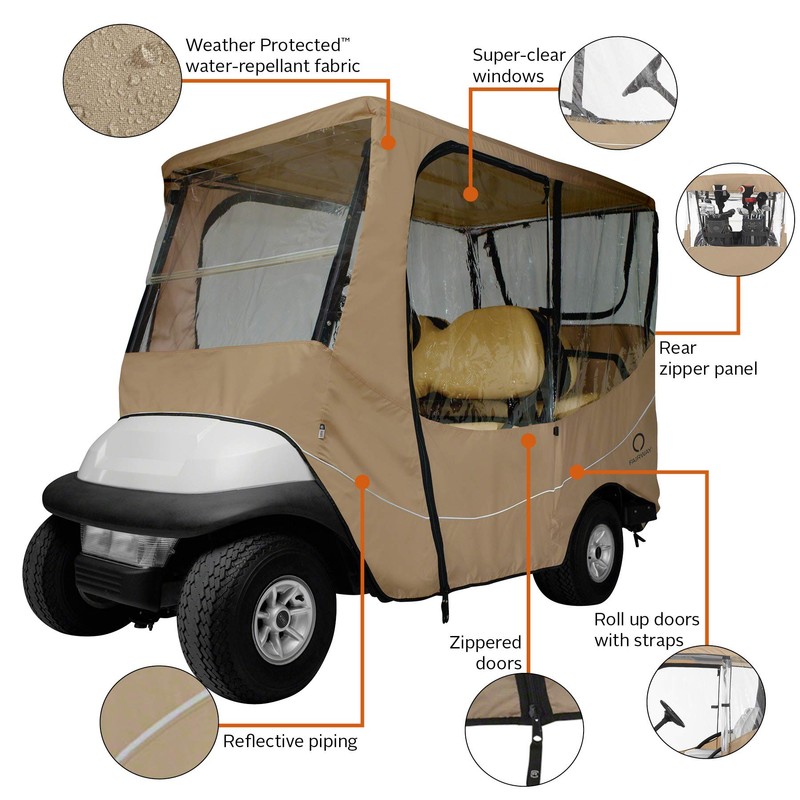 Classic Accessories Fairway Long Roof 4-Person Travel Golf Cart Enclosure
