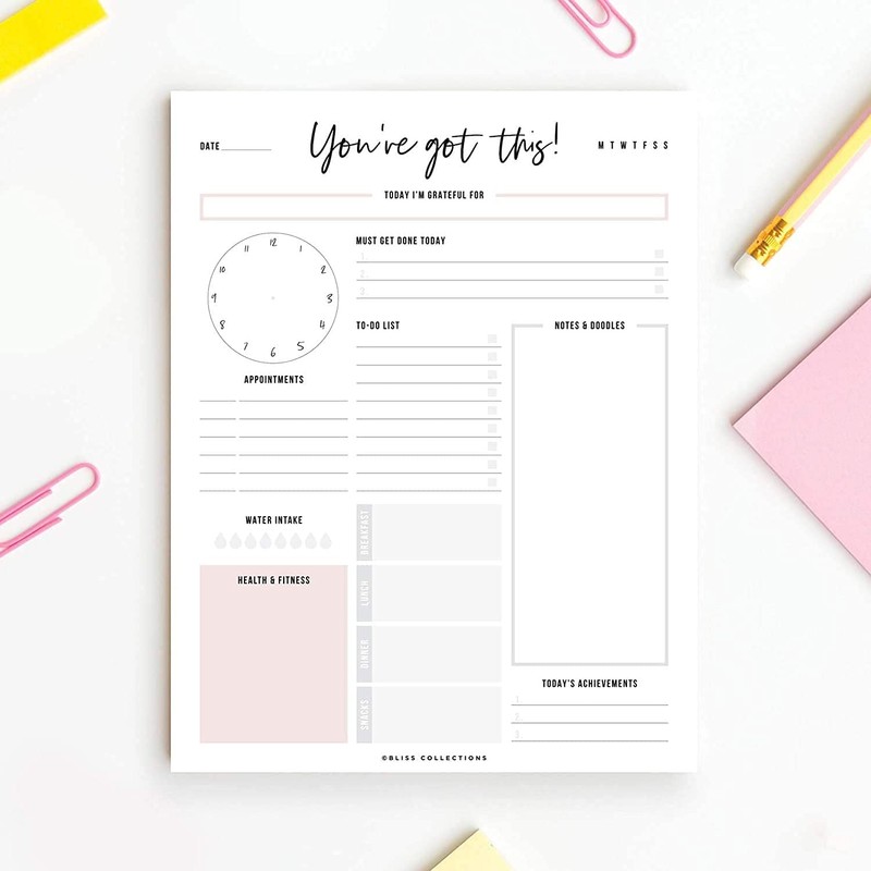 Boost Productivity with Undated Daily Planner - 50 Tear-Off Sheets