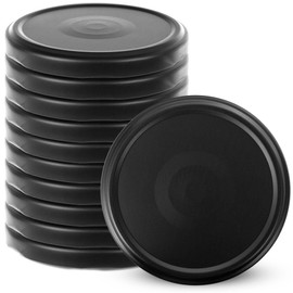 KADAX Screw Lids fi82mm Twist Off Lids Set Metal Replacement Lids for Mason Jars, 6 Locking Teeth Lids for Jars and Mason Jars (Matte Black, 10 Pack)