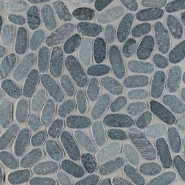 MSI AMZ-M-00310 MSI Sliced Pebble Coal 12 in. x 10 mm Tumbled Marble Mesh-Mounted Mosaic Tile (9.7 sq. ft. / case) 11.81 in, Gray, 9 Square Feet
