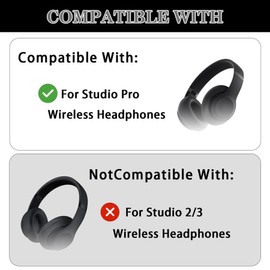 Aiivioll Studio Pro Silicone Ear Pads Cover for Beats Studio Pro Headphones, Washable Sweat Earpad Covers for Beats Studio Pro Wireless On-Ear Headphones Accessories Protective Pads Cover(Off-White)