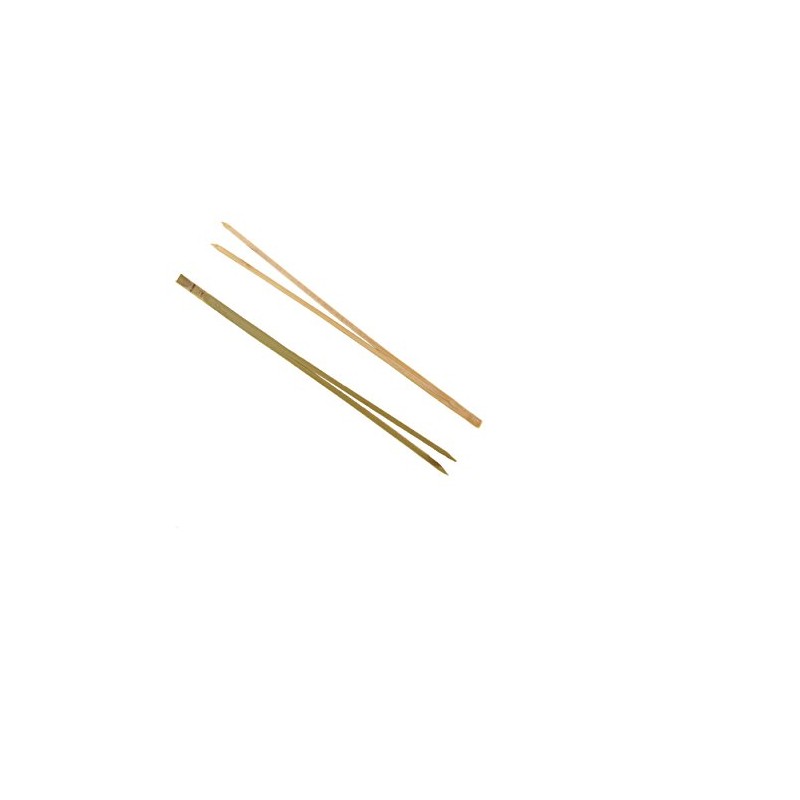 BambooMN Bamboo Double Prong Stick Skinny Pick Skewer 3.5" Long,