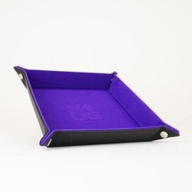 FanRoll by Metallic Dice Games Fold Up Velvet Dice Tray w/PU Leather Backing: Purple, Role Playing Game Dice Accessories for Dungeons and Dragons