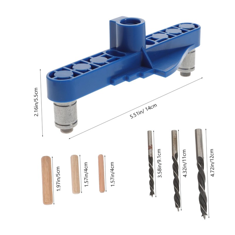 TEHAUX 1 Set Pocket Hole Jig Portable Self Centering Doweling