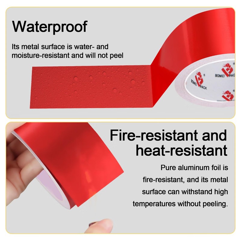 BOMEI PACK Aluminum Foil Tape,Heavy Duty Metal Foil Duct Tape