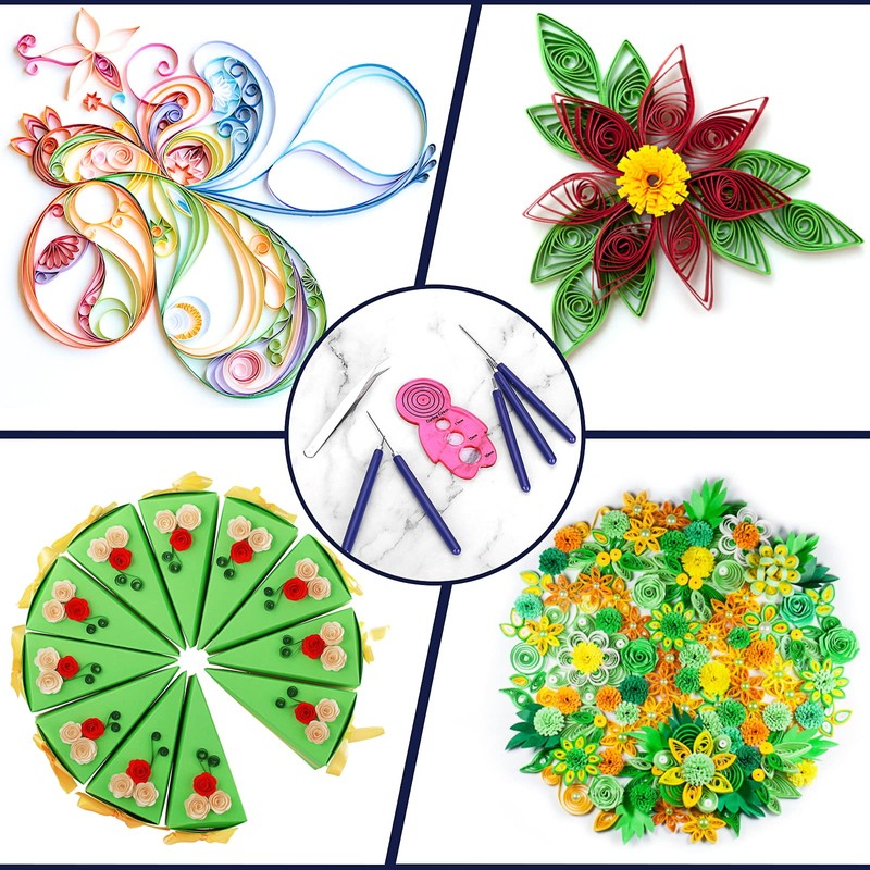 TIESOME 7 Pcs Paper Quilling Tools Slotted Kit, Assorted Sizes