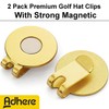 Adhere 2pcs Golf Hat Clip Golf Ball Marker Holder Magnetic