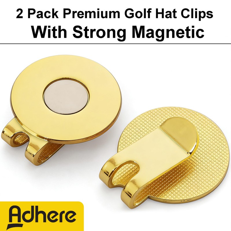 Adhere 2pcs Golf Hat Clip Golf Ball Marker Holder Magnetic