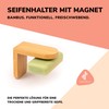 bremermann Bamboo Magnetic Soap Holder - Free Hanging Soap Through