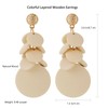 RUOFFETA Colorful Layered Wooden Earrings, Bohemian Dangle Drop Earrings for