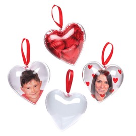 Baker Ross Heart Photo Charms (Pack of 4) - For Children to Design, Decorate and Give as a Gift for Valentine's Day and Mother's Day