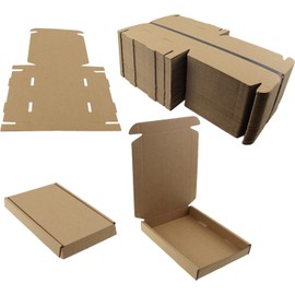 MEG4TEC Pack of 100 C6 A6 Size Box Brown Large Letter Strong Cardboard Shipping Mailing Postal PIP Kraft 16cm x 11cm x 2cm