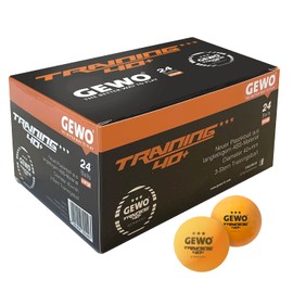 GEWO Table Tennis Balls Training 40+ - 3 Star Table Tennis Balls Made of ABS Plastic with Seam - High-Quality Ping Pong Balls, Diameter 40 + mm, Storage Pack of 24 Pieces, Orange